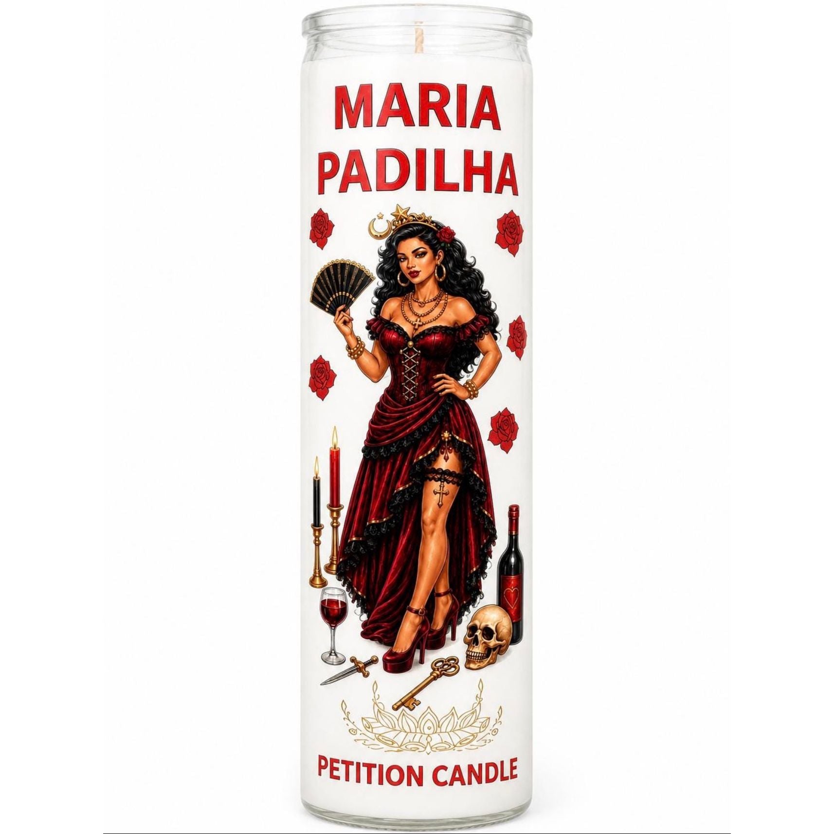 Maria Padilha Petition Candle | Love • Confidence • Feminine Power | Spiritual Devotional Candle ( Full Color Edition )
