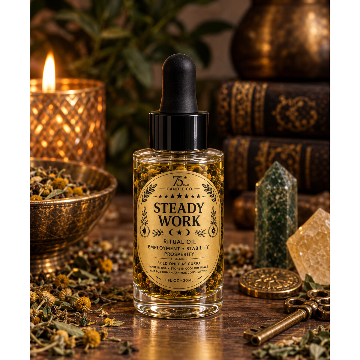 Steady Work Ritual Oil | Employment, Job Stability, Prosperity  | 1 ounce