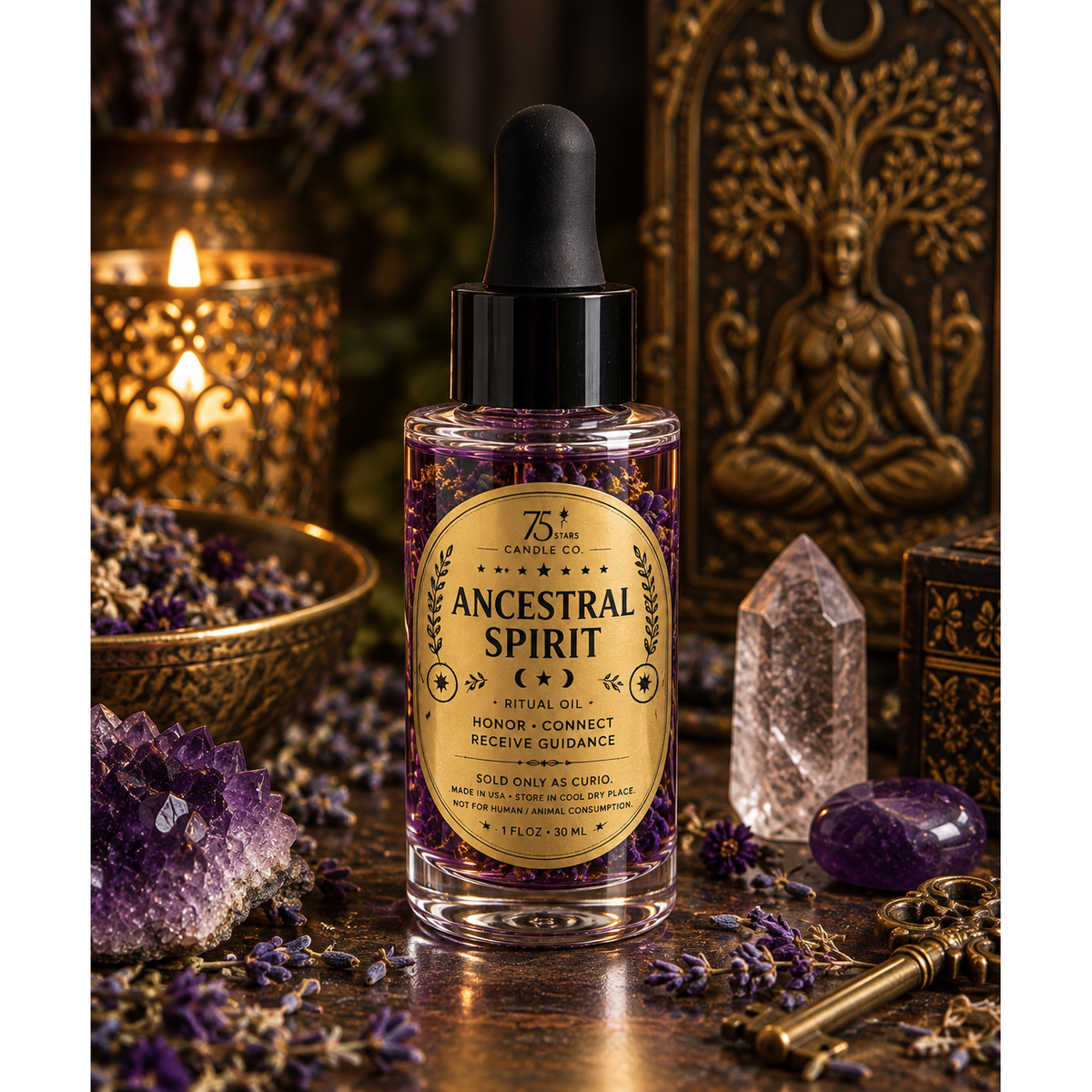 Ancestral Spirit Ritual Oil | Ancestor Veneration, Guidance, Altar Dressing | 1 oz
