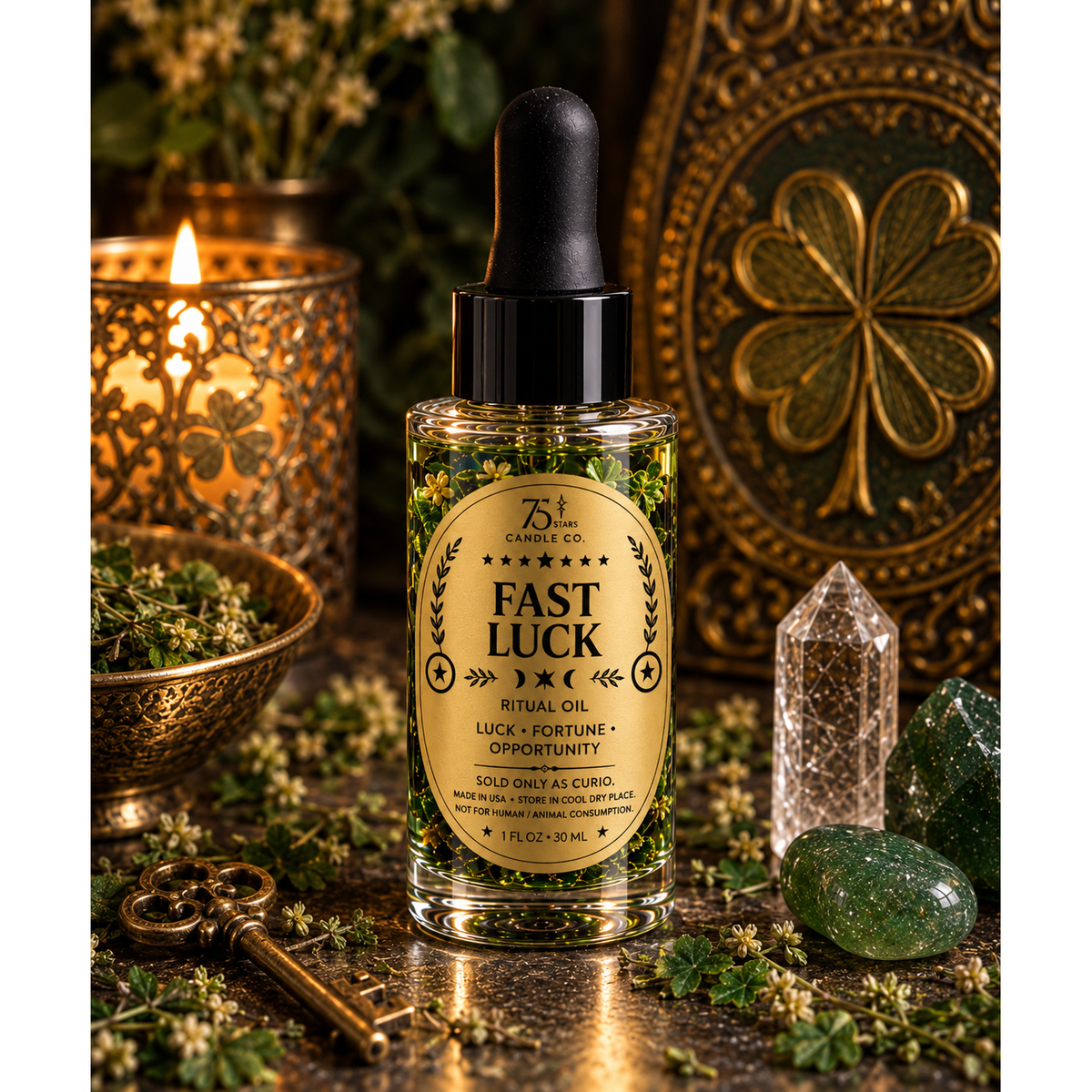 Fast Luck Ritual Oil | Fortune, Opportunity, Quick Change | 1 oz